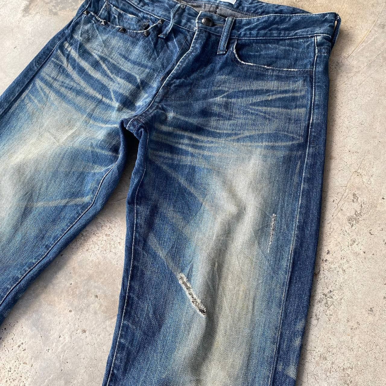 Tornado Mart RYO ISHIKAWA BY VANQUISH TOKYO JAPAN DISTRESSED BLUEWASH Size US 28 / EU 44 - 9 Thumbnail