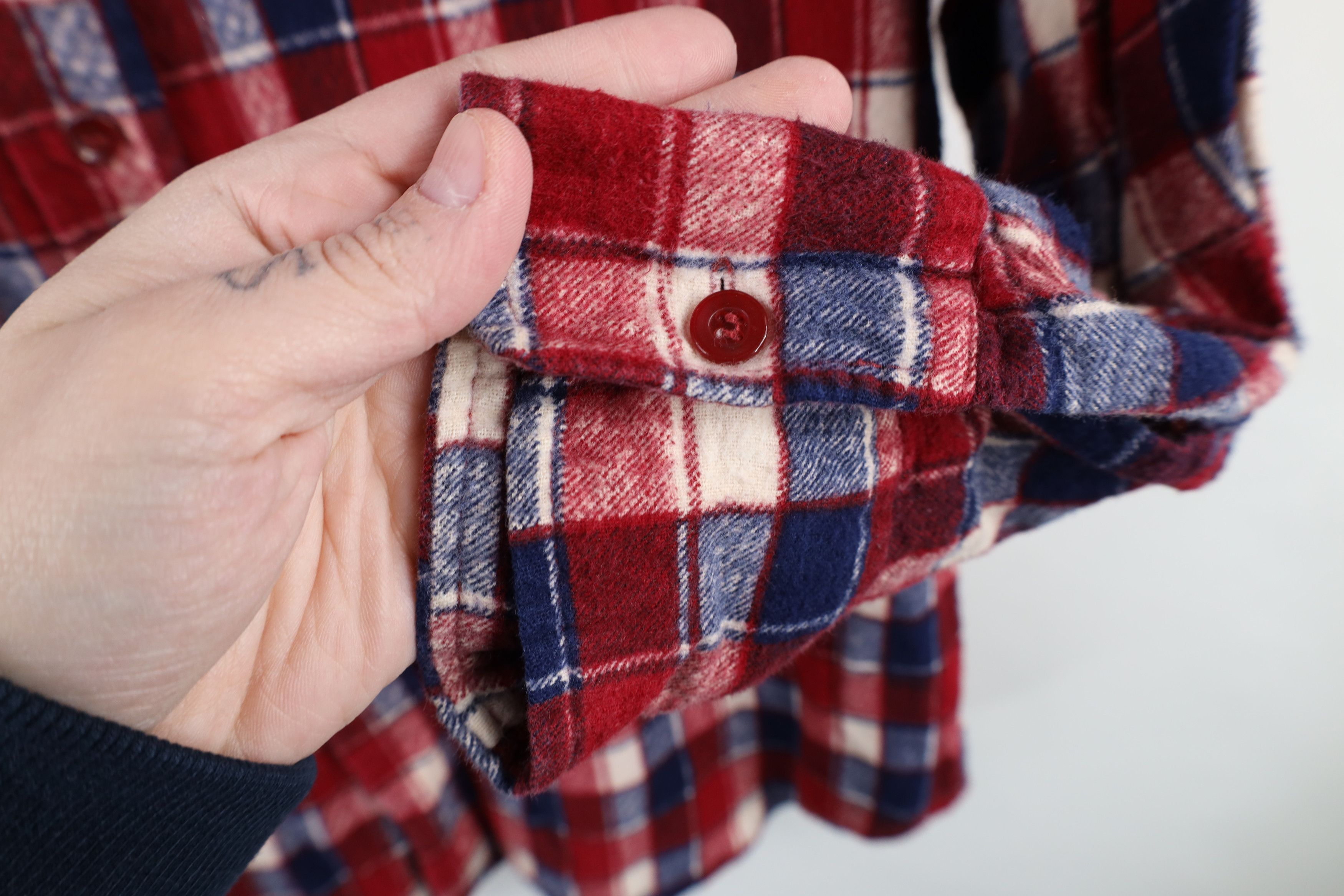 Vintage Vintage 70s Streetwear Collared Button Shirt Red Plaid Size US L / EU 52-54 / 3 - 6 Thumbnail