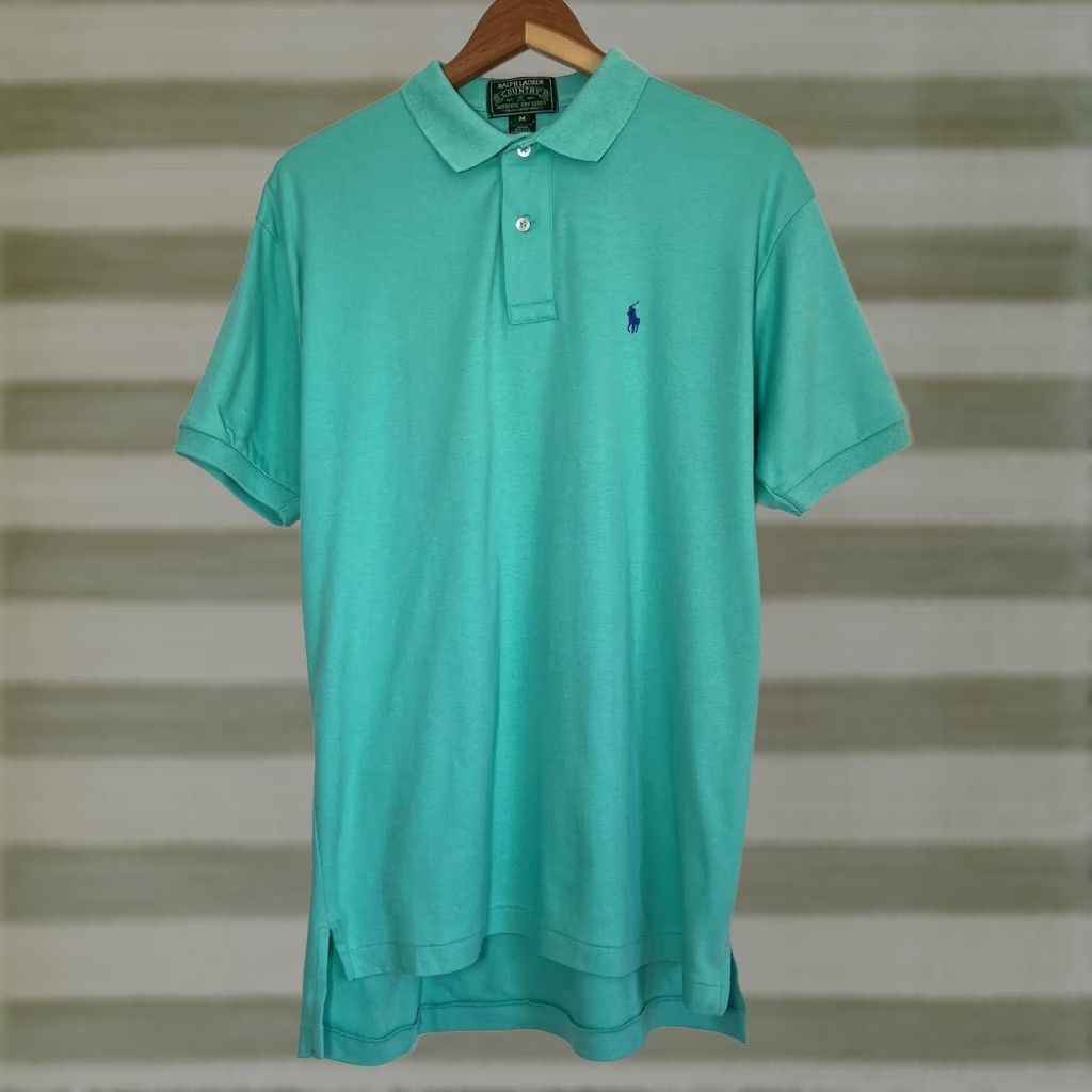Ralph Lauren Ralph Lauren Country Polo Shirt Men's Vintage 90s Short Sleeve 100% Cotton Green Polo Shirt Mens Size US M / EU 48-50 / 2 - 1 Thumbnail