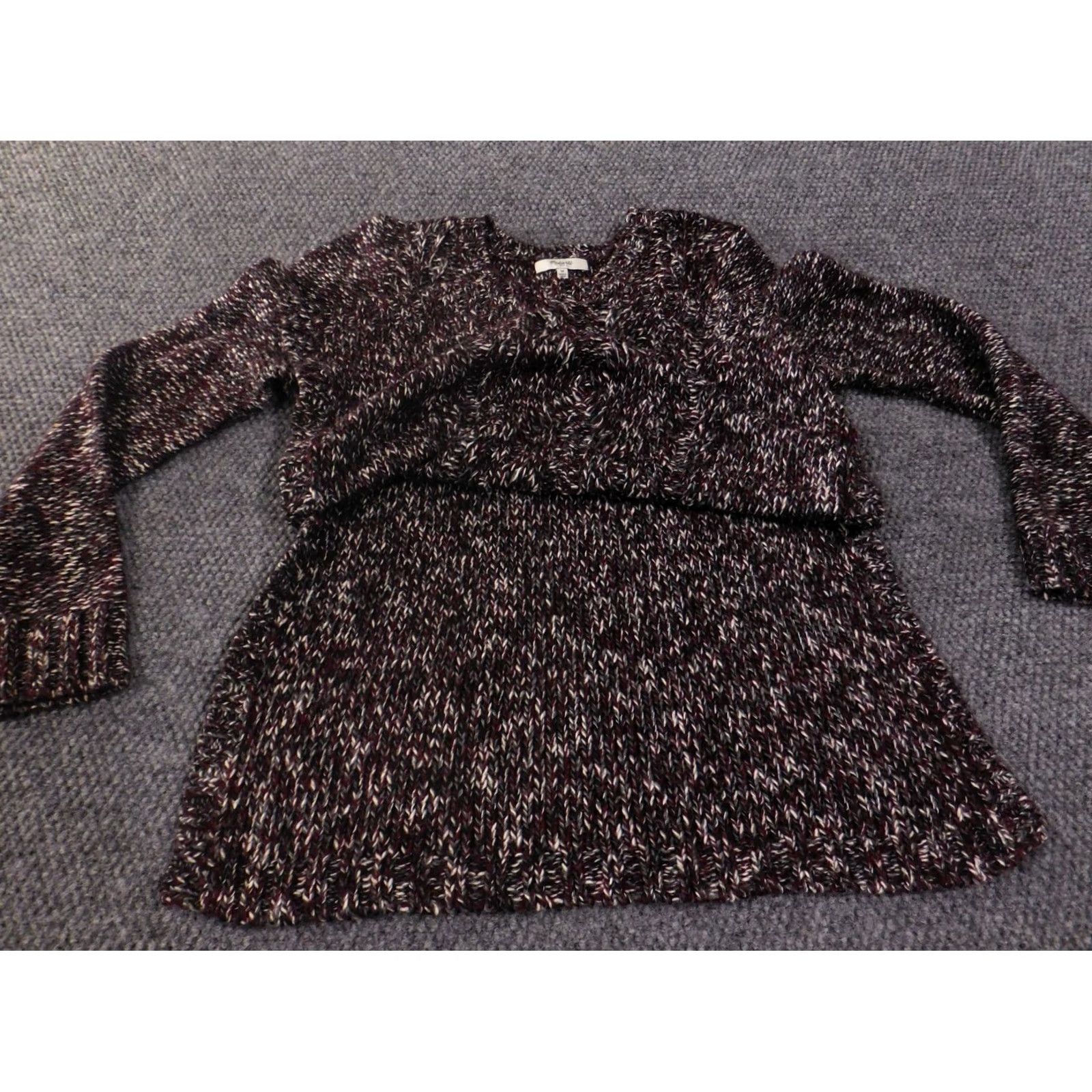 Madewell Madewell Sweater Pullover Womens Medium Red Knit Acrylic Wool Long Sleeve Round Neck Geometric Heavyweight Casual Classic Size M / US 6-8 / IT 42-44 - 6 Thumbnail