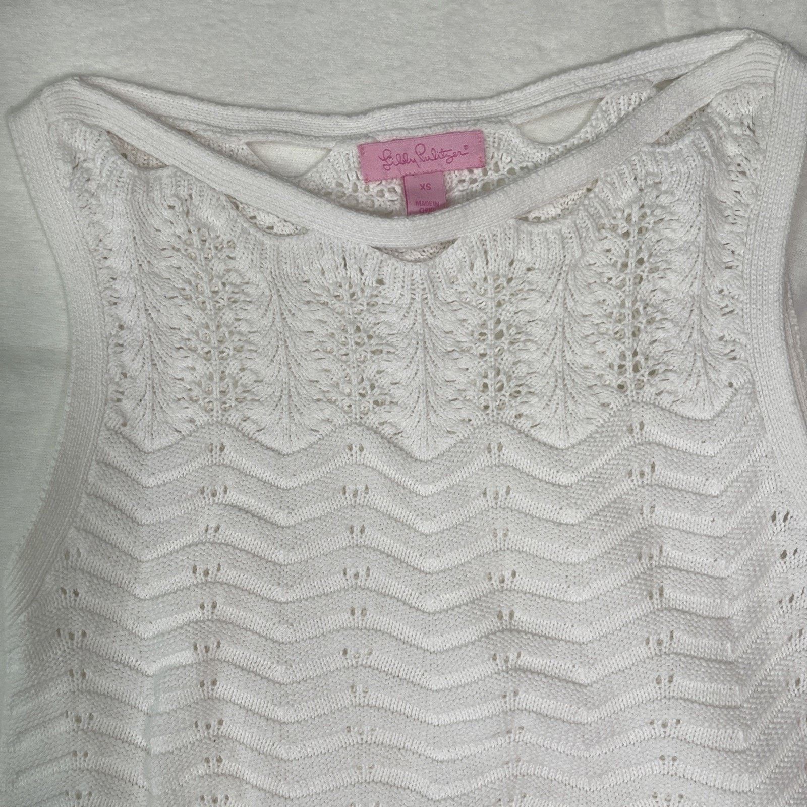Lilly Pulitzer Lilly Pulitzer White Knit Tank Top - Size XS Size XS / US 0-2 / IT 36-38 - 3 Thumbnail
