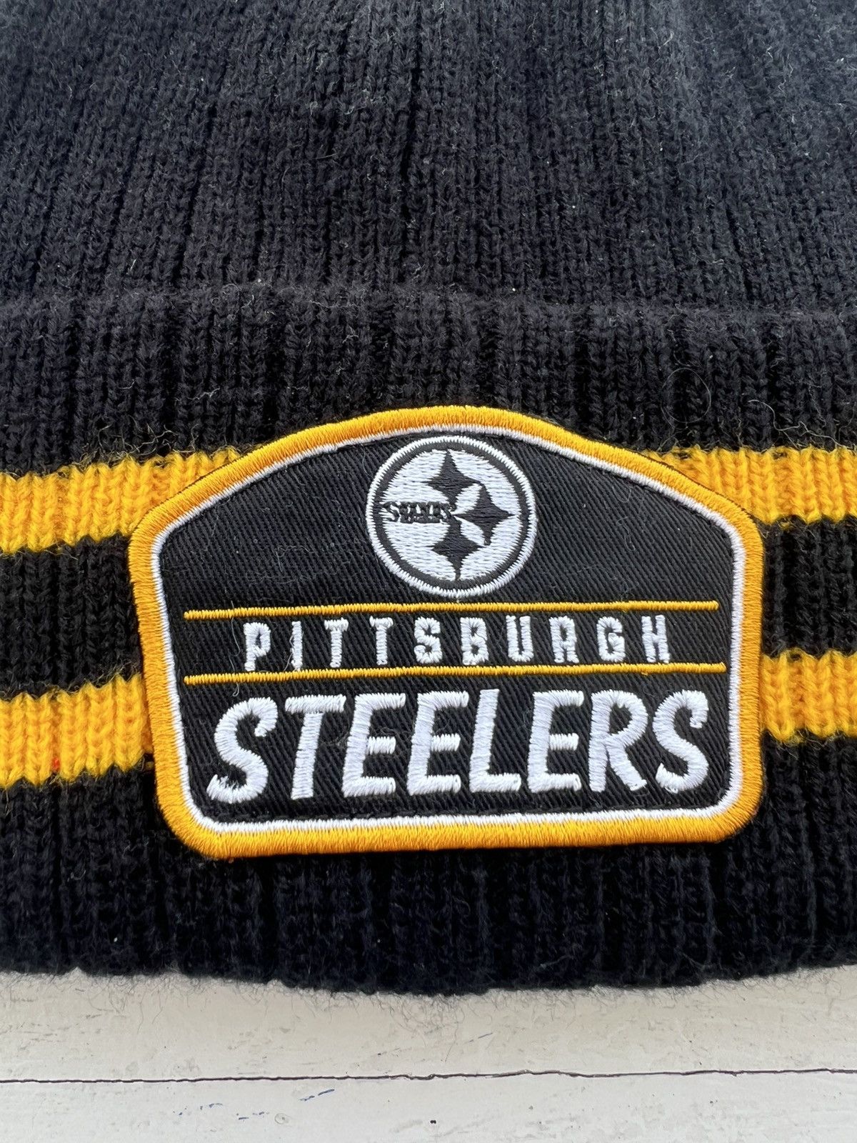 NFL Licensed NFL Pittsburg Steelers Knit Football Beanie Hat Size ONE SIZE - 3 Thumbnail
