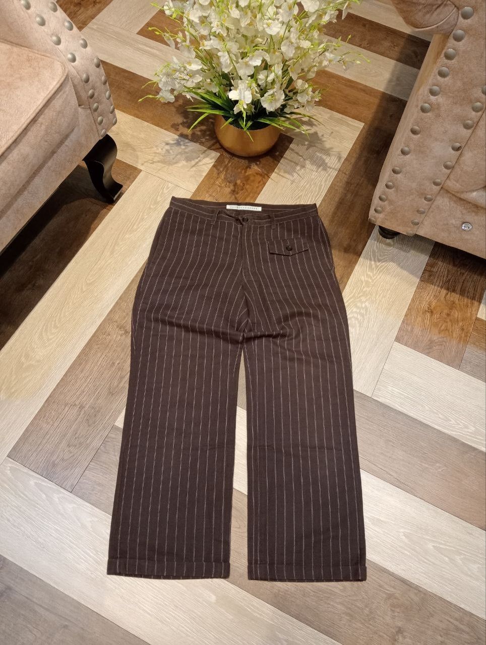 Issey Miyake VINTAGE SUNAOKUWAHARA ISSEY MIYAKE STRIPED PANTS Size 30" / US 8 / IT 44 - 1 Thumbnail