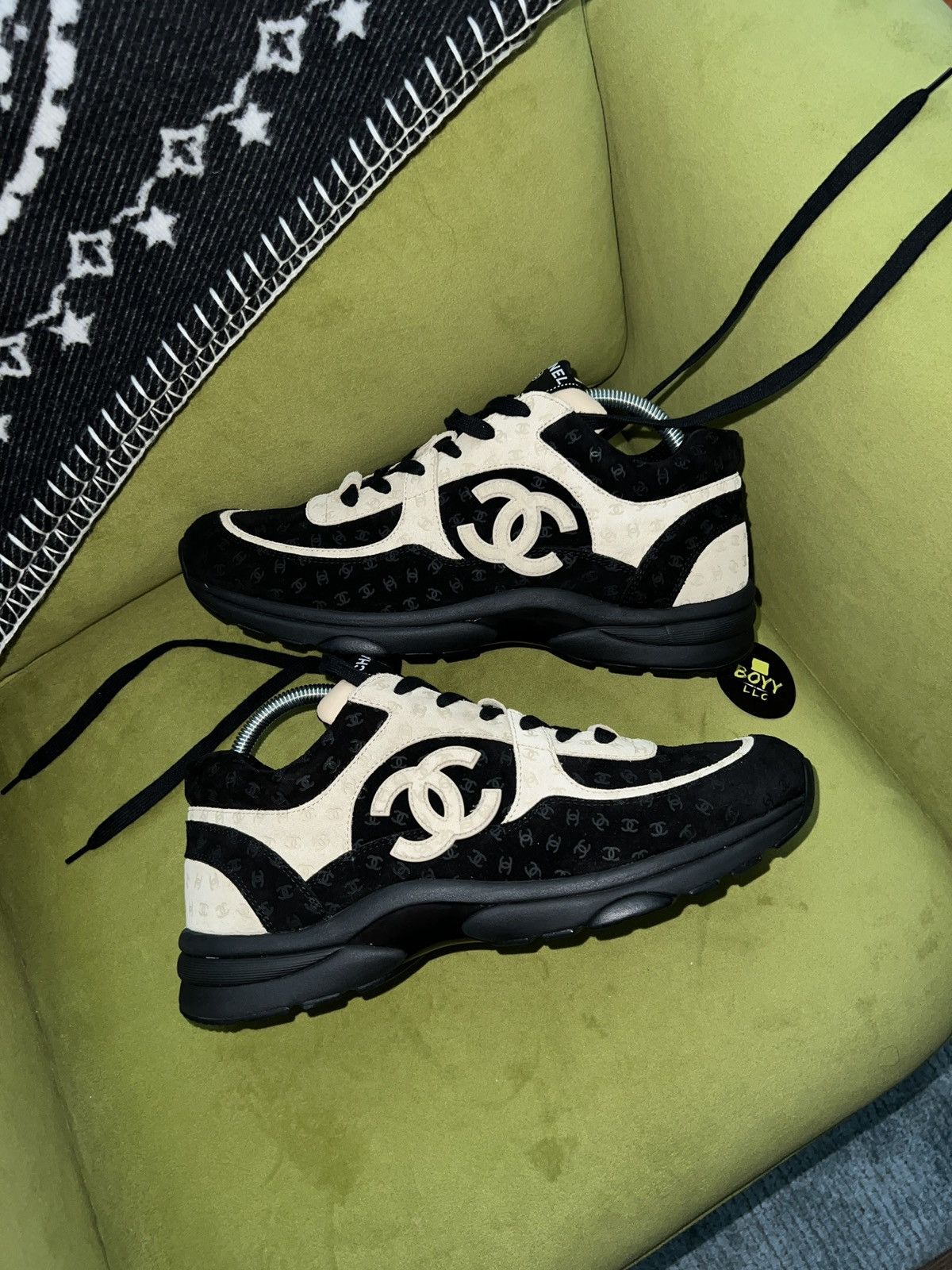 image of Chanel Cc Sneakers in Black, Men's (Size 11)
