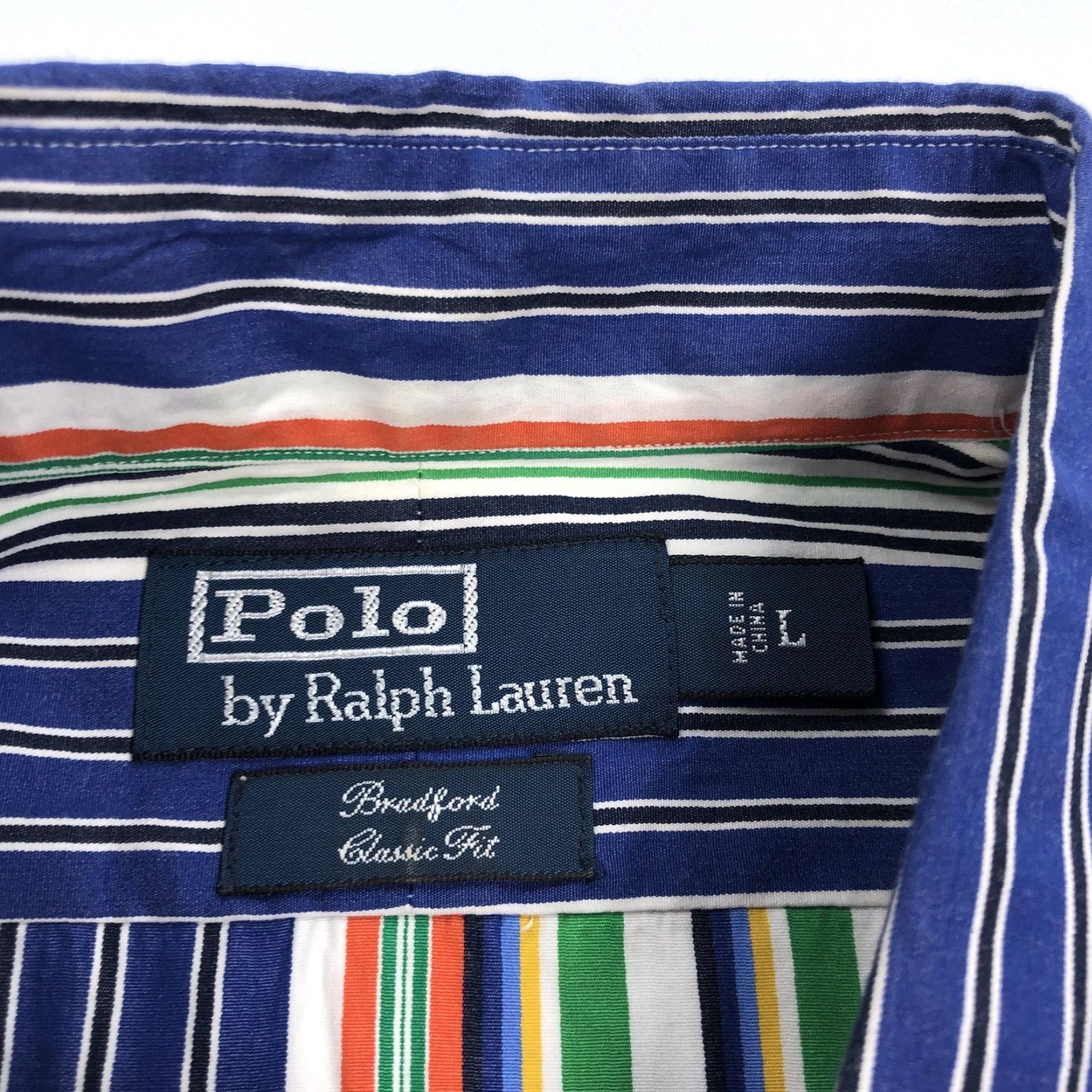 Polo Ralph Lauren Polo Ralph Lauren Shirt Bradford Classic Fit Multi-Stripe Button-Down Mens L Navy Green Orange White Black Size US L / EU 52-54 / 3 - 5 Thumbnail