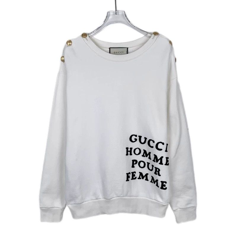 Gucci Gucci Logo printed metal buckle round neck white cotton lon Size US S / EU 44-46 / 1 - 1 Thumbnail
