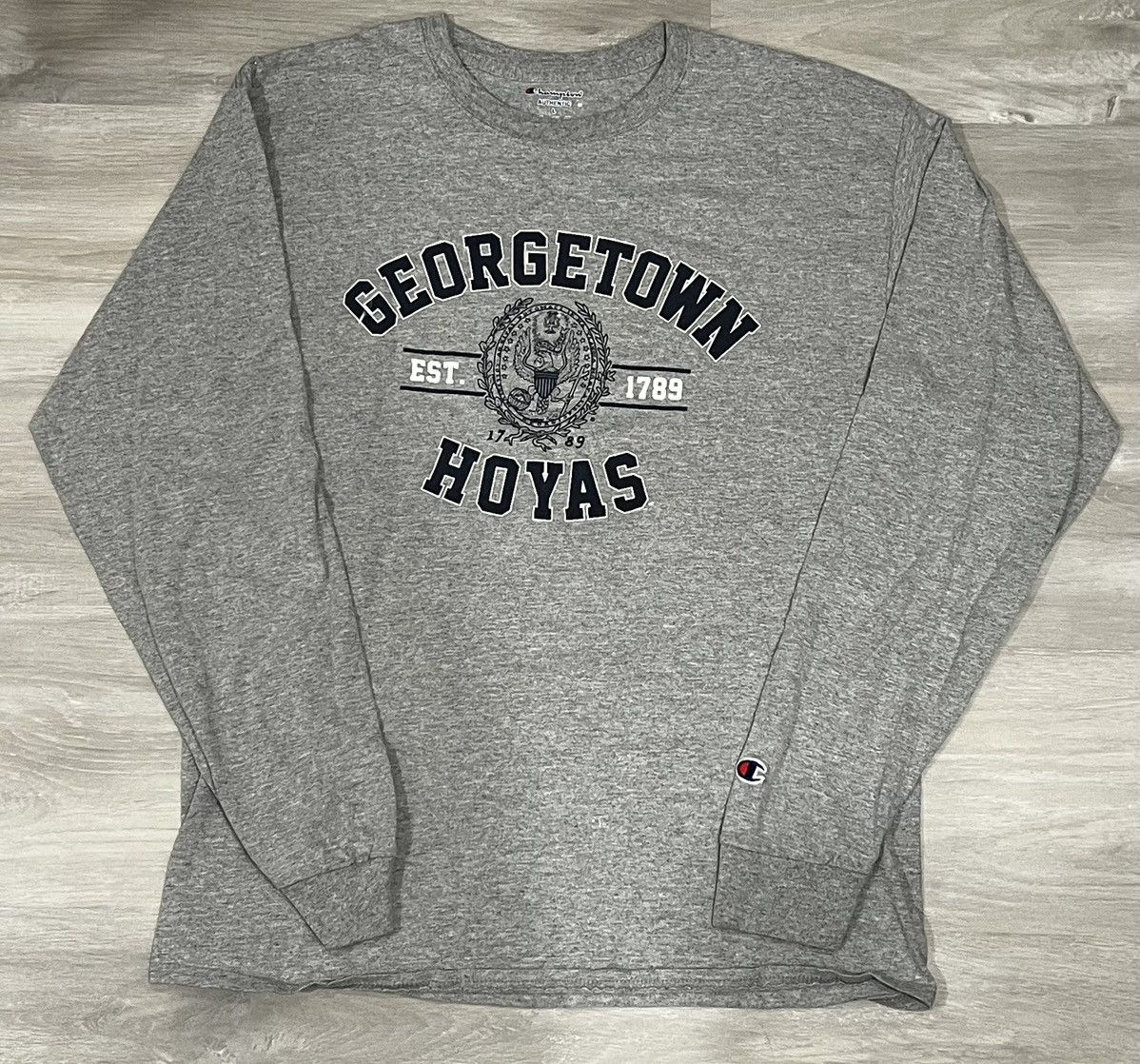 Champion American College Georgetown Grey Long-sleeve T-shirt Size US L / EU 52-54 / 3 - 1 Thumbnail