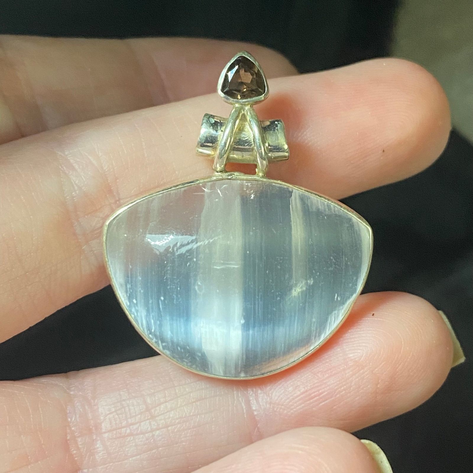 Other Selenite Amethyst Pendant 925 Sterling Silver Size ONE SIZE - 1 Thumbnail