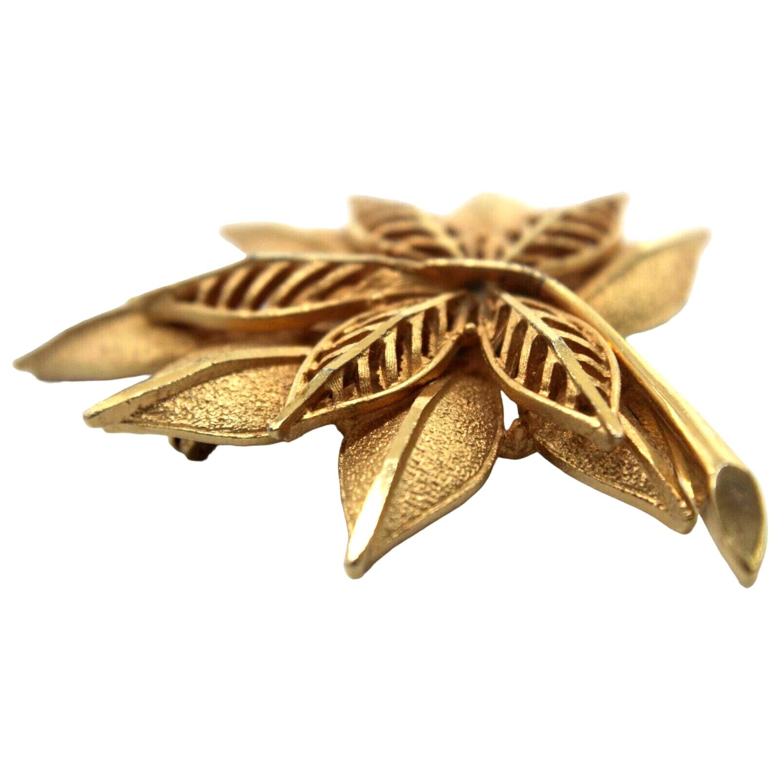 Other Coro Mid Century Goldtone Leaf Brooch Multi Layered • 2-1/2" Size ONE SIZE - 2 Thumbnail