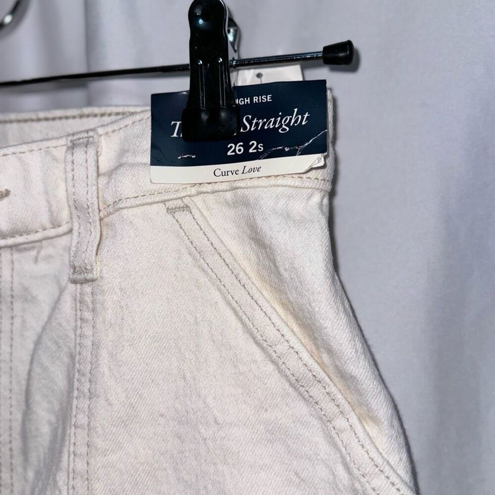 Abercrombie & Fitch AF Straight Leg High Rise Curve Love Jeans | Sz 26S, NWT Size 26" / US 2 / IT 38 - 3 Thumbnail