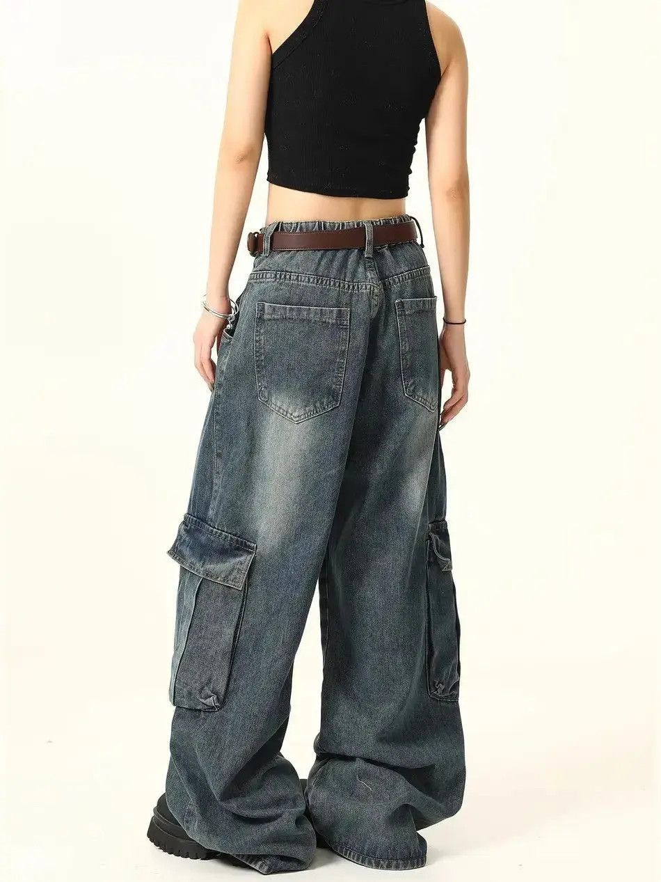 Japanese Brand Loose wide leg multi pocket jeans Size US 32 / EU 48 - 4 Thumbnail