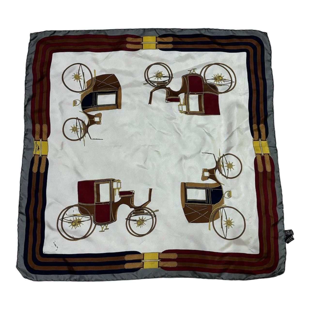Longchamp Vintage 90s Longchamp Les Voitures a Transformation Scarf Size ONE SIZE - 2 Thumbnail