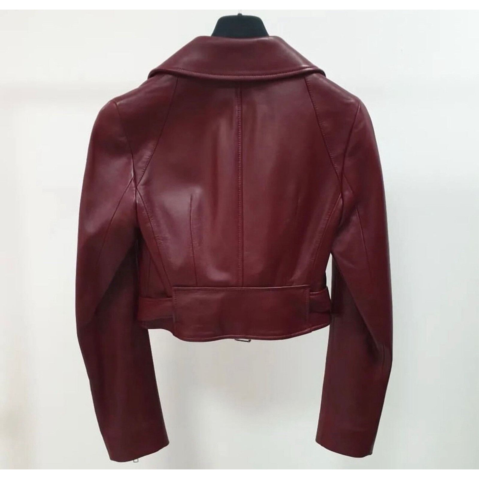 Dior Christian Dior Burgundy Leather Jacket Sz.38 Size S / US 4 / IT 40 - 4 Thumbnail