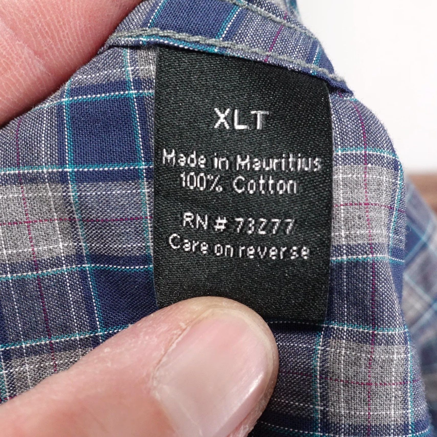 Apt. 9 APT.9 Shirt Mens XLT Blue Plaid Long Sleeve Button Front Cotton Tall Casual Size US XL / EU 56 / 4 - 7 Thumbnail