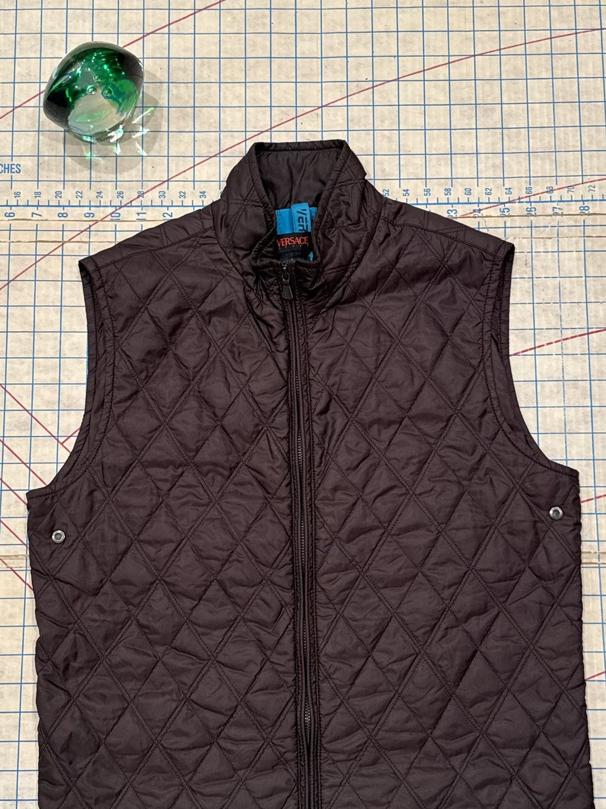 Versus Versace Vintage Versace Sport Brown Quilted Vest Fits Small Full Zip Size US S / EU 44-46 / 1 - 4 Thumbnail