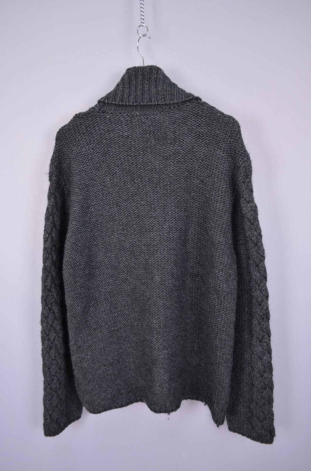 Guess GUESS Grey Acrylic Wool Alpaca Blend Cable Knit Cardigan L Size US L / EU 52-54 / 3 - 9 Thumbnail