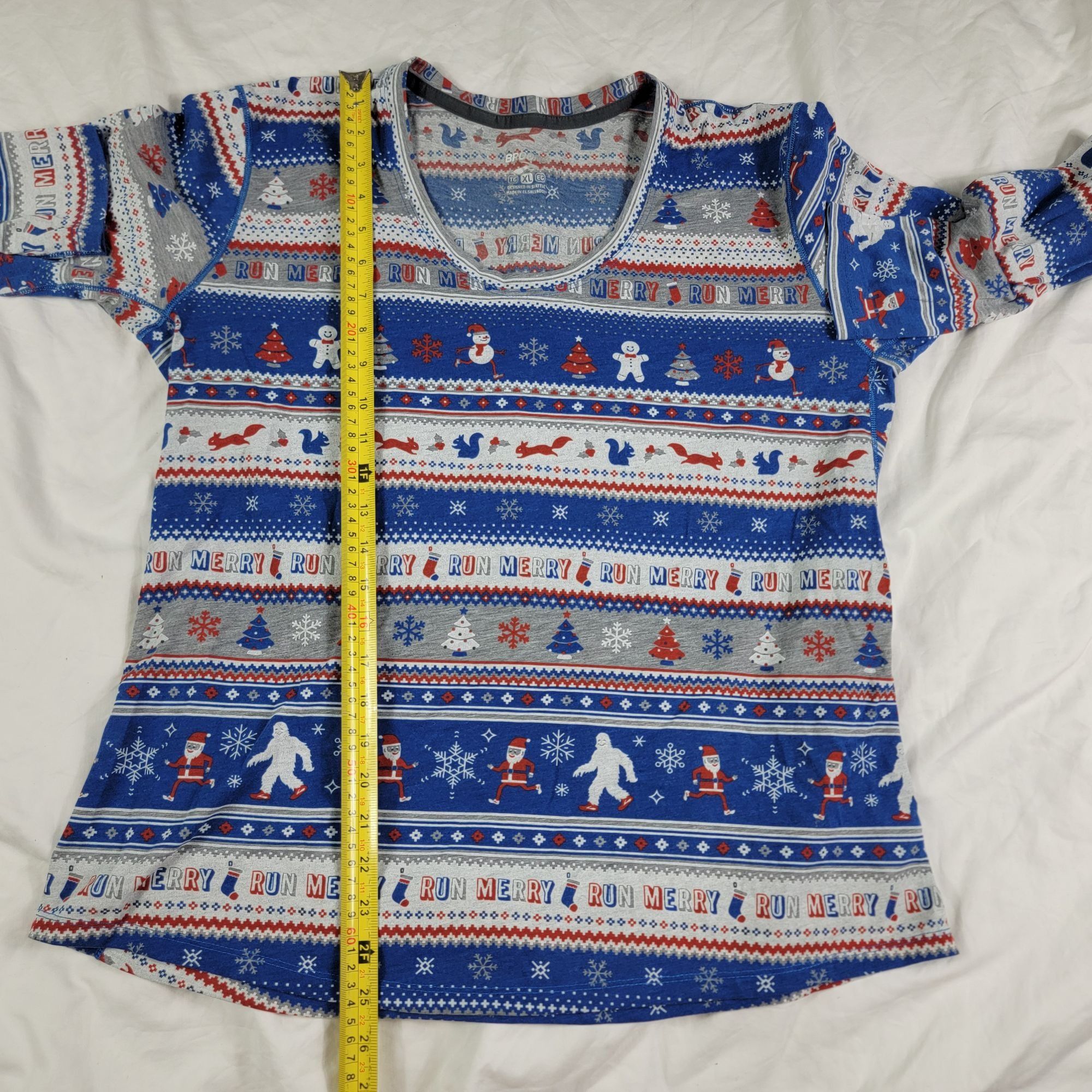 Brooks Brooks Run Merry Christmas Distance Womens XL Blue Shirt Ho Size XL / US 12-14 / IT 48-50 - 8 Thumbnail