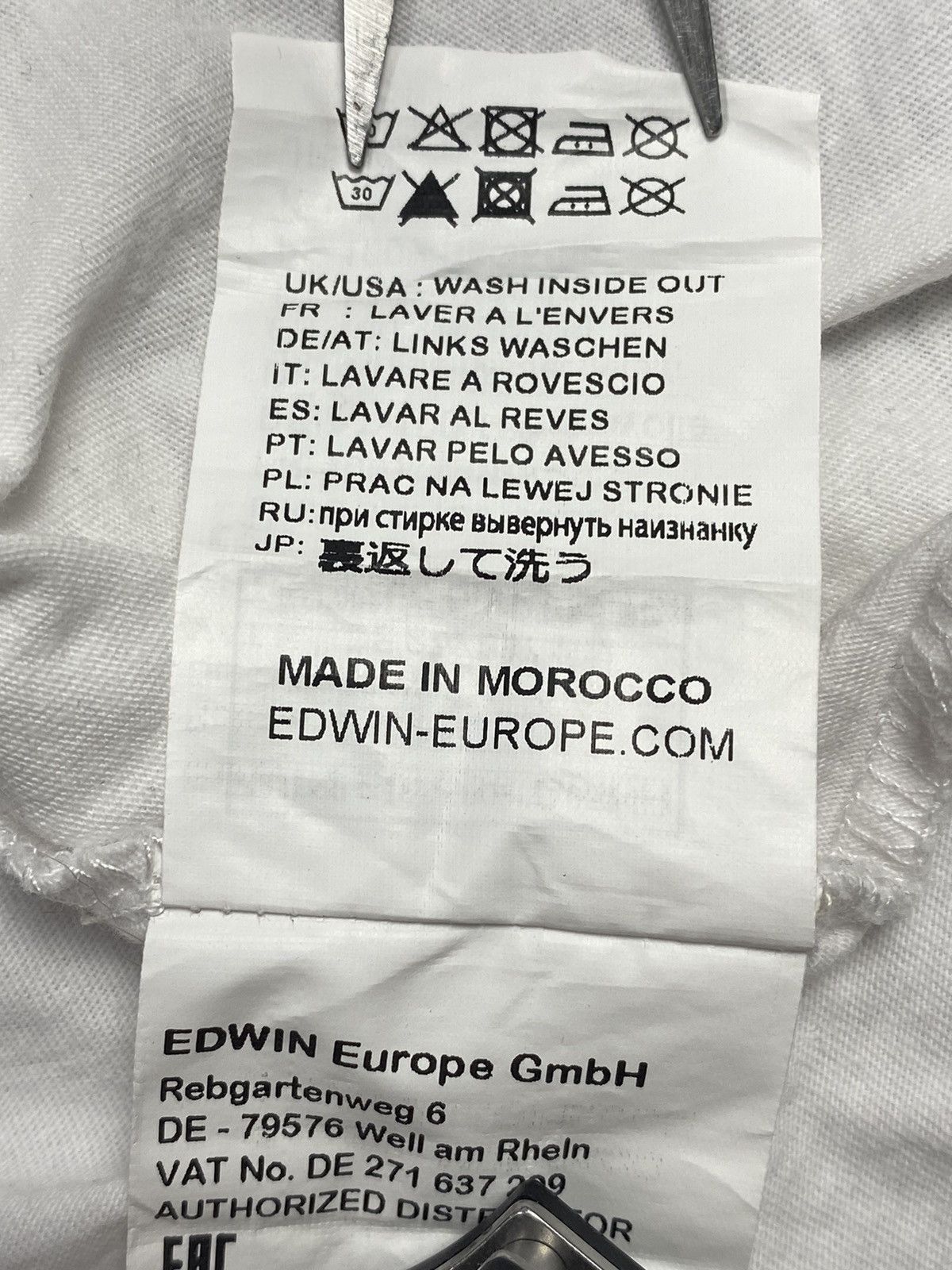 Edwin Edwin Japanese Band Whit Cotton T Shirt Size L Size US L / EU 52-54 / 3 - 11 Thumbnail