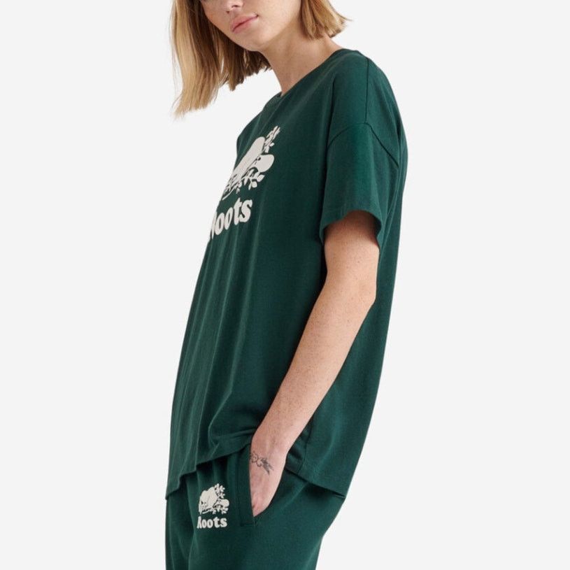 Roots Roots Logo Varsity Green Organic Cotton Beaver Short T-Shirt Size XS / US 0-2 / IT 36-38 - 2 Thumbnail