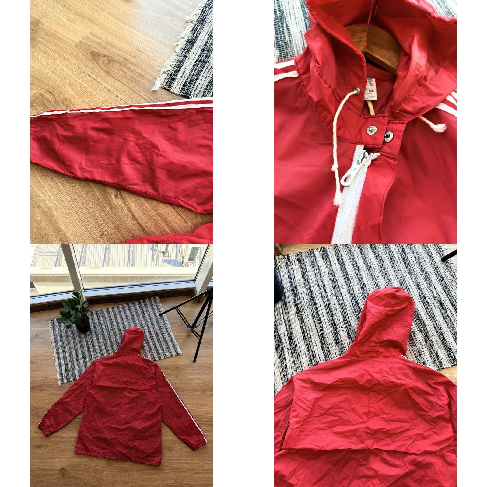 Adidas VINTAGE adidas VentexJacket Nylon Full Zip Men Red 80s 70s Retro Tunisian Made In Tunisia Sz L-XL Football Track Jacket Size US L / EU 52-54 / 3 - 9 Thumbnail