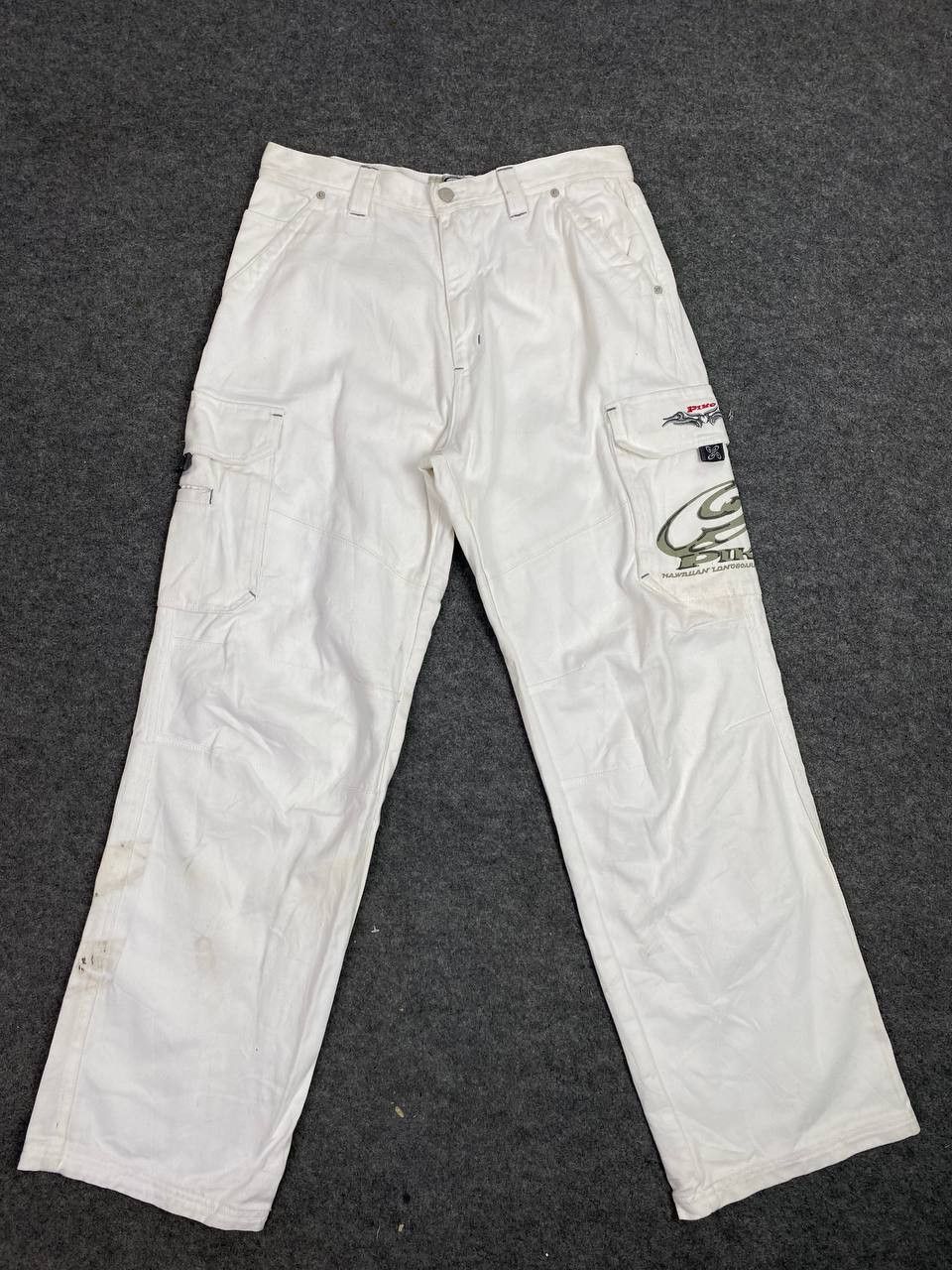 Japanese Brand vintage 90s piko baggy white denim nice design Size US 32 / EU 48 - 7 Thumbnail
