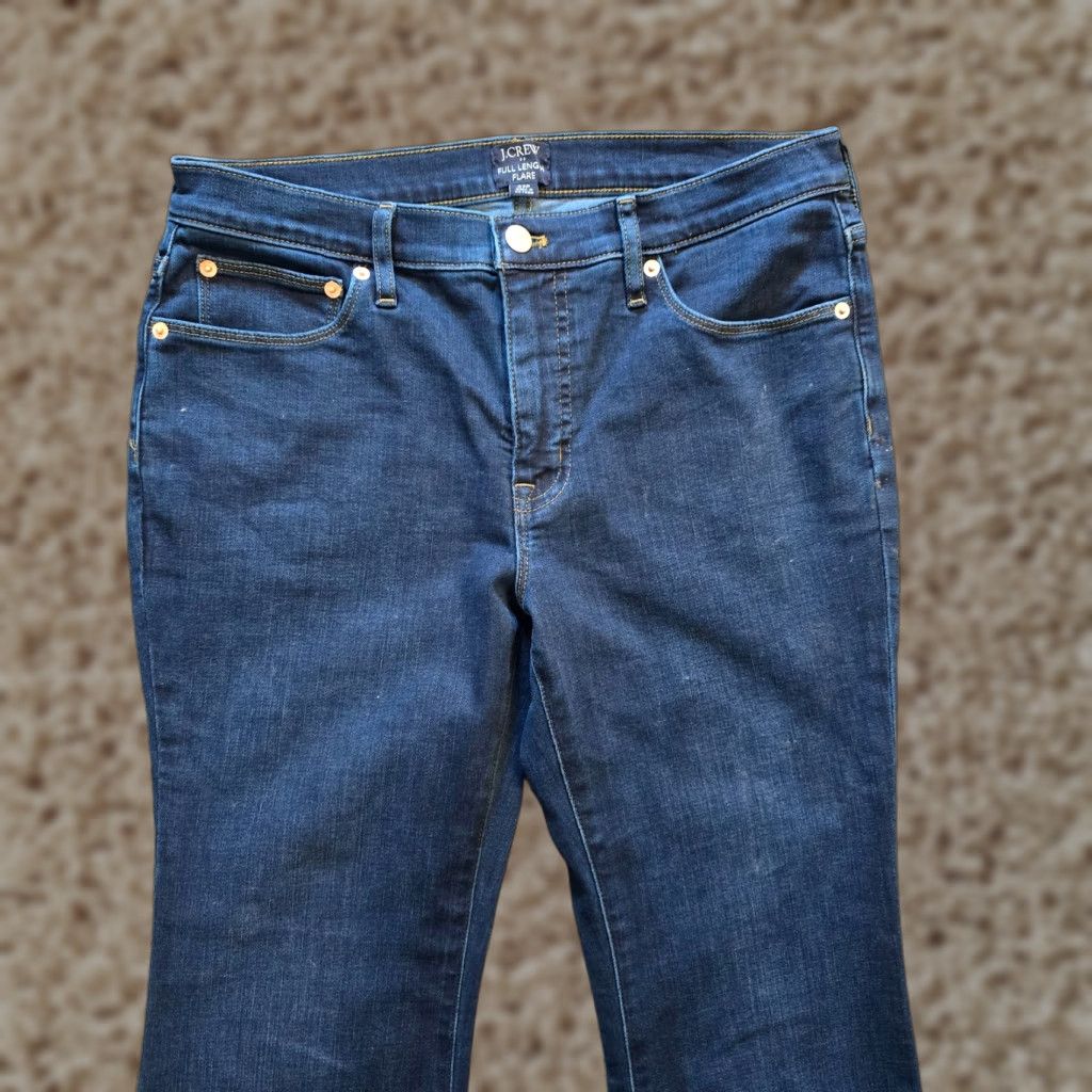 J.Crew J.CREW Jeans Womens 27 Petite Blue Full Length Flare Stretch Mid Rise Capsule Shirt? Size 27" / US 4 / IT 40 - 1 Thumbnail