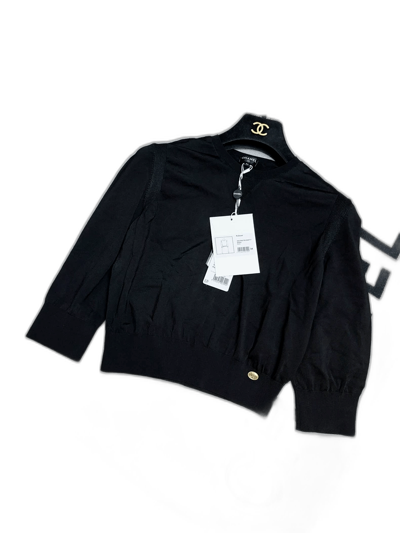Chanel Chanel 20A Black High-Waist Knit Top Size M / US 6-8 / IT 42-44 - 1 Thumbnail