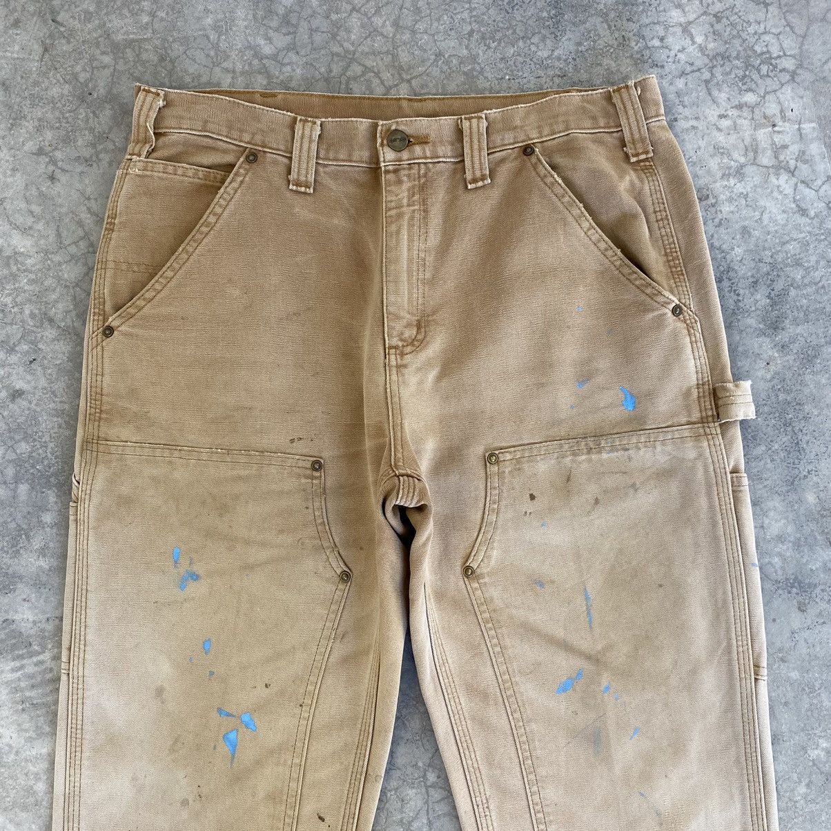 Carhartt VTG Carhartt Double Knee Faded Tan Splatter Painter Pants Size US 33 - 10 Thumbnail