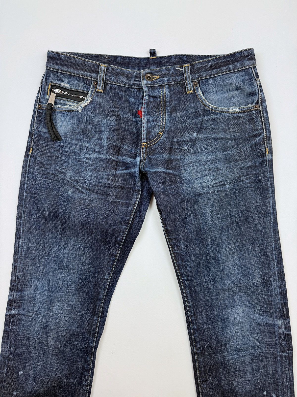 Dsquared2 Dsquared 2 History Distressed Denim Low Rise Jeans 48 Size US 33 - 2 Thumbnail