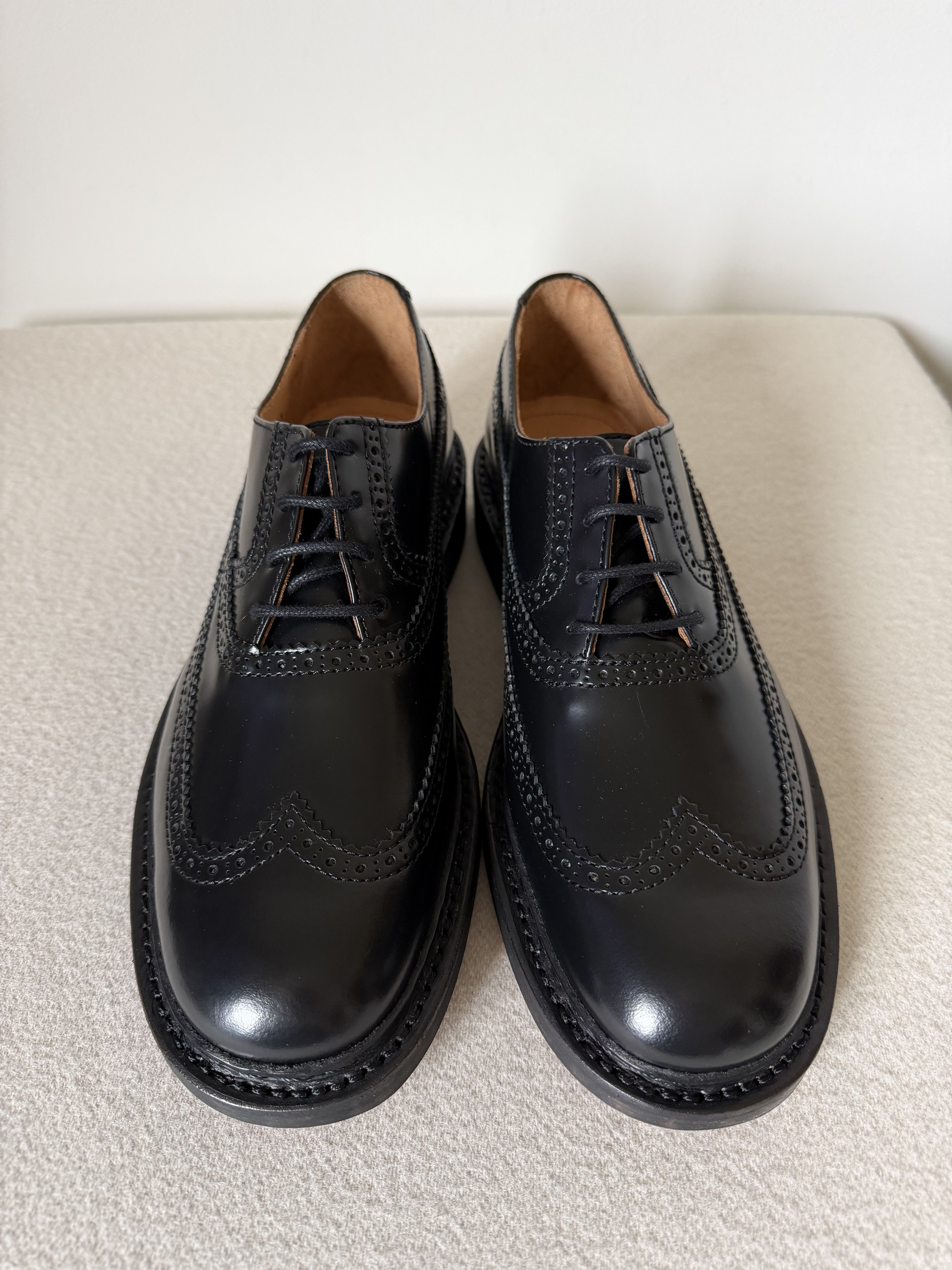 Our Legacy Our Legacy Brogue Parade Derbys in Black Leather Size US 13 / EU 46 - 4 Thumbnail