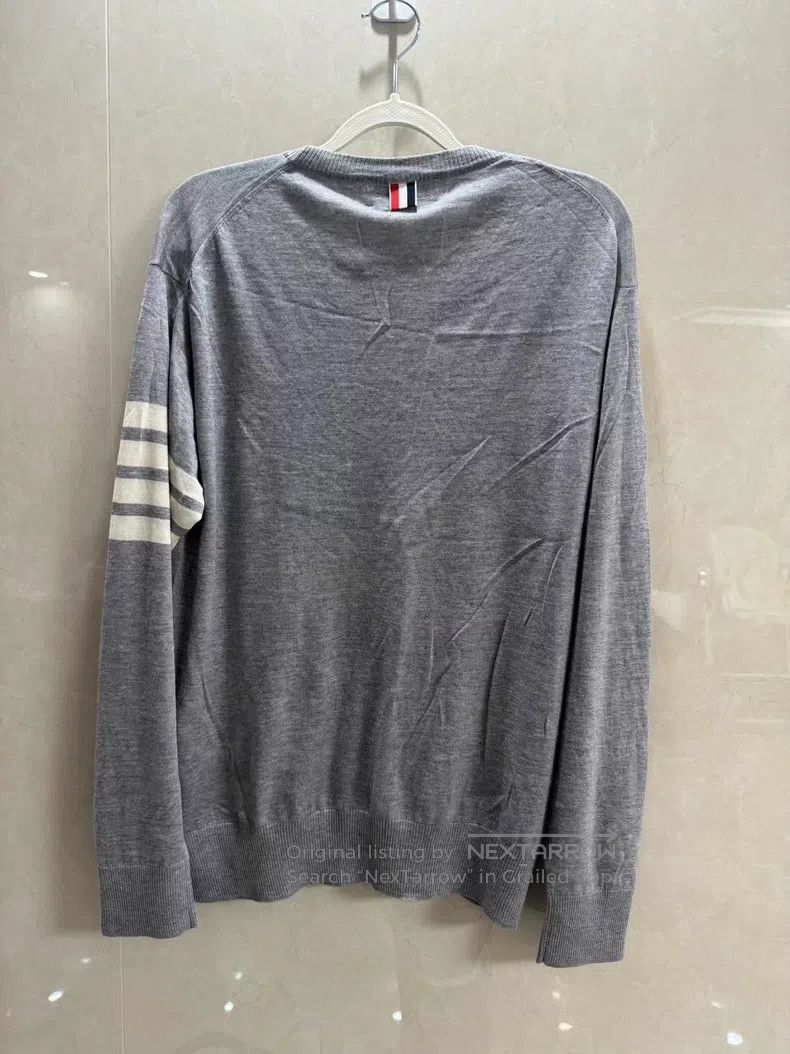 Thom Browne Thom Browne Four Stripe Crewneck Wool Sweater Size US XL / EU 56 / 4 - 2 Thumbnail