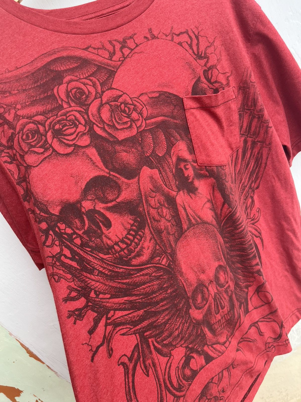 Affliction STEAL! Japanese Aces Idol Skull Angel Tribal Tee Y2K Punk Size US M / EU 48-50 / 2 - 4 Thumbnail
