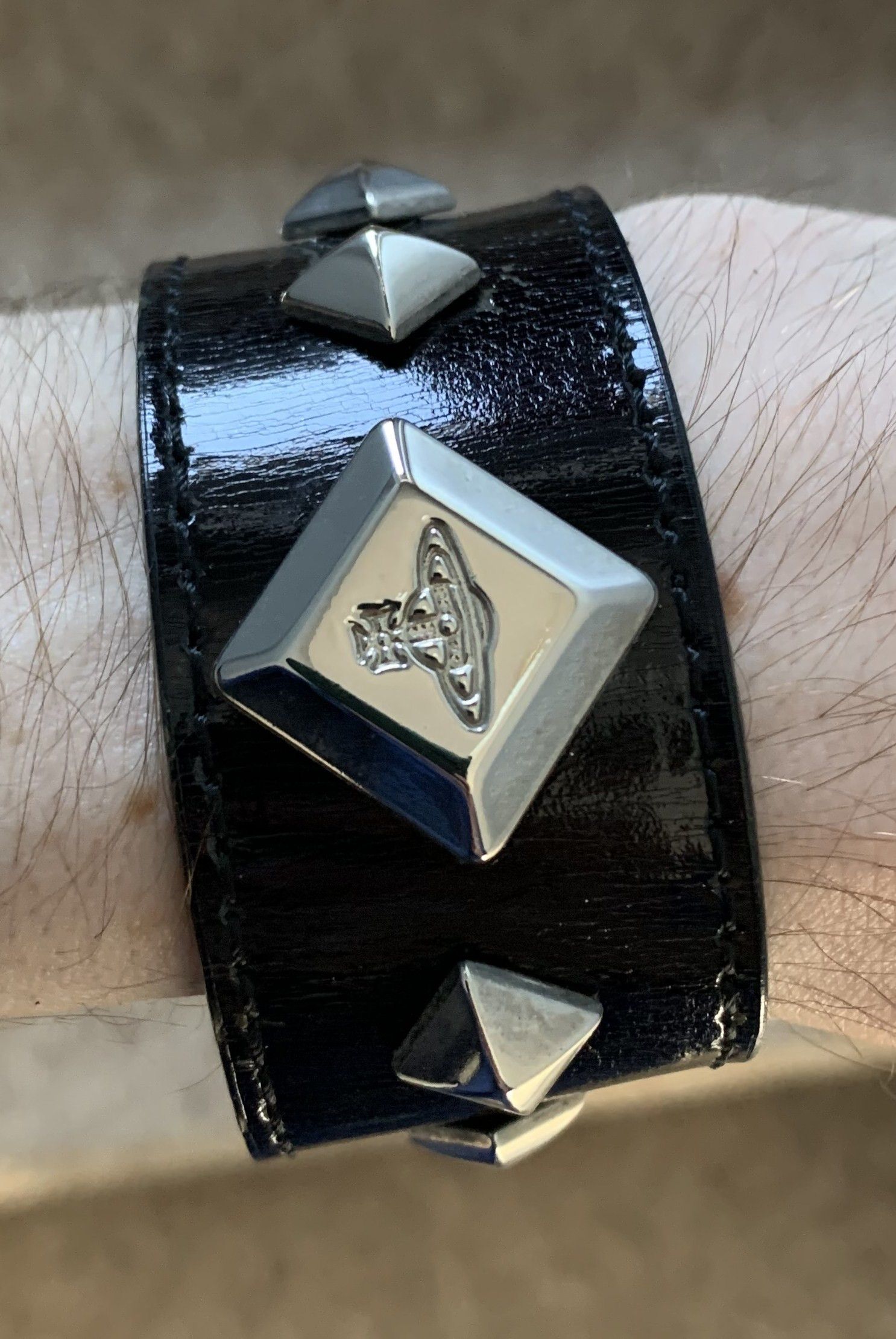 Vivenne Westwood Studded Leather Orb Bracelet