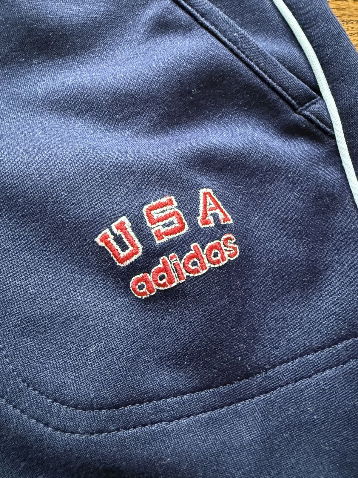 Adidas Vintage 80s Adidas Team USA Olympics Track Pants Size US 35 - 4 Thumbnail