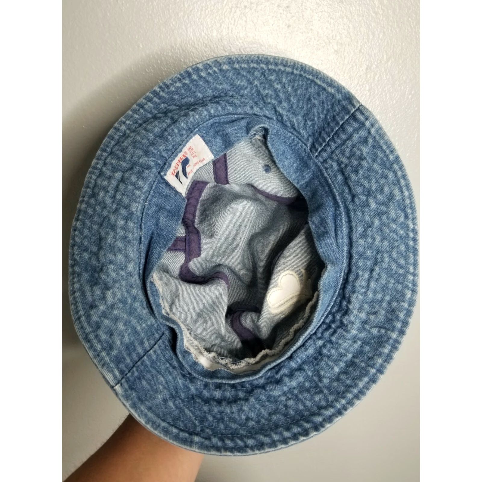 Denime VINTAGE Toppers Bucket Hat Blue Jean Denim One Size Embroidered Heart Size 42" / US 20 - 2 Thumbnail