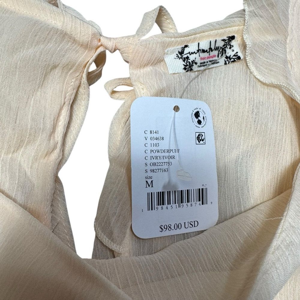 Free People NWT New $98 Free People Give Me Drama Ivory Bodysuit Size M Size M / US 6-8 / IT 42-44 - 7 Thumbnail