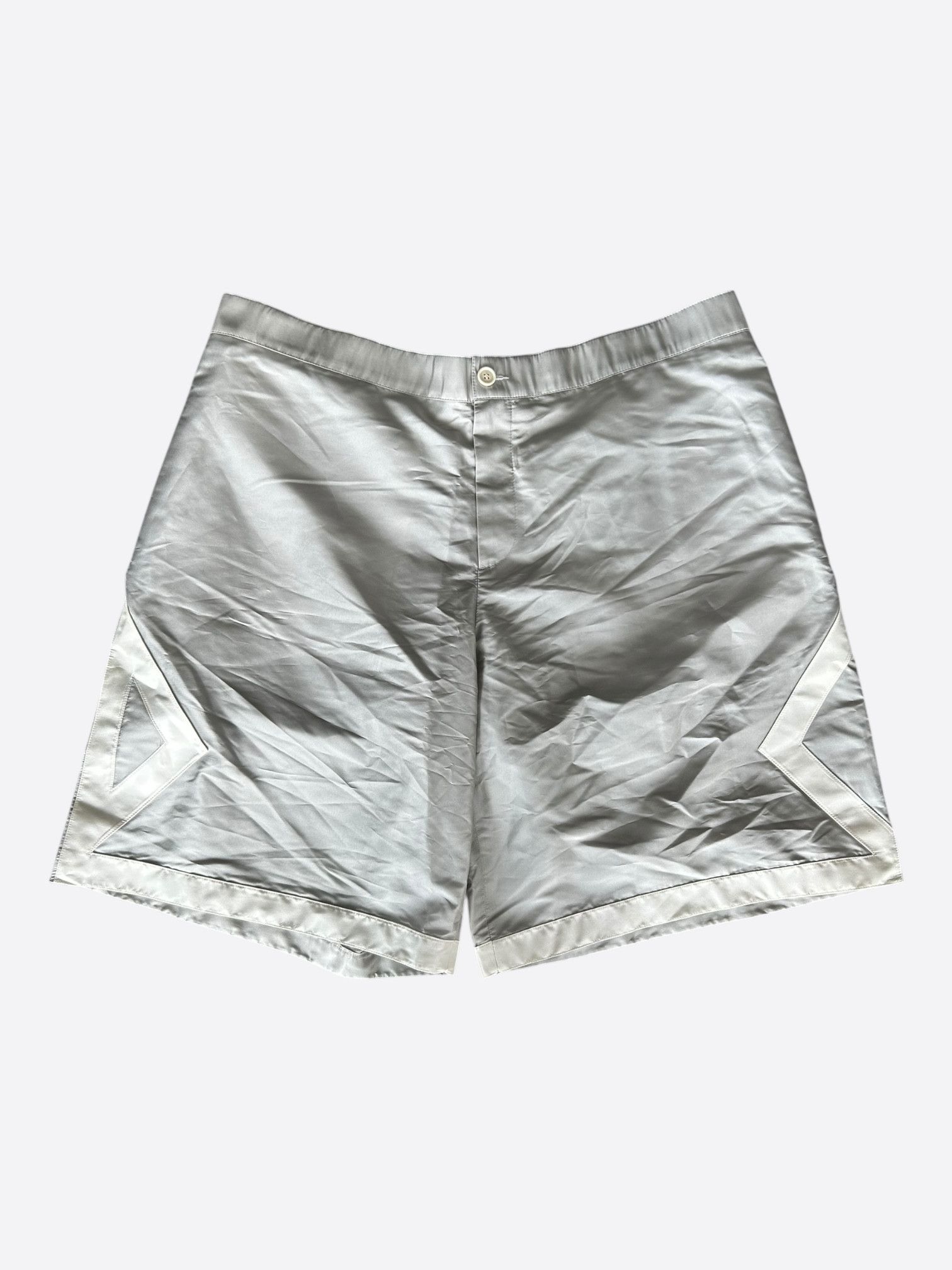 Dior Dior Jordan Grey & White CD Logo Silk Basketball Shorts Size US 40 / EU 56 - 1 Thumbnail