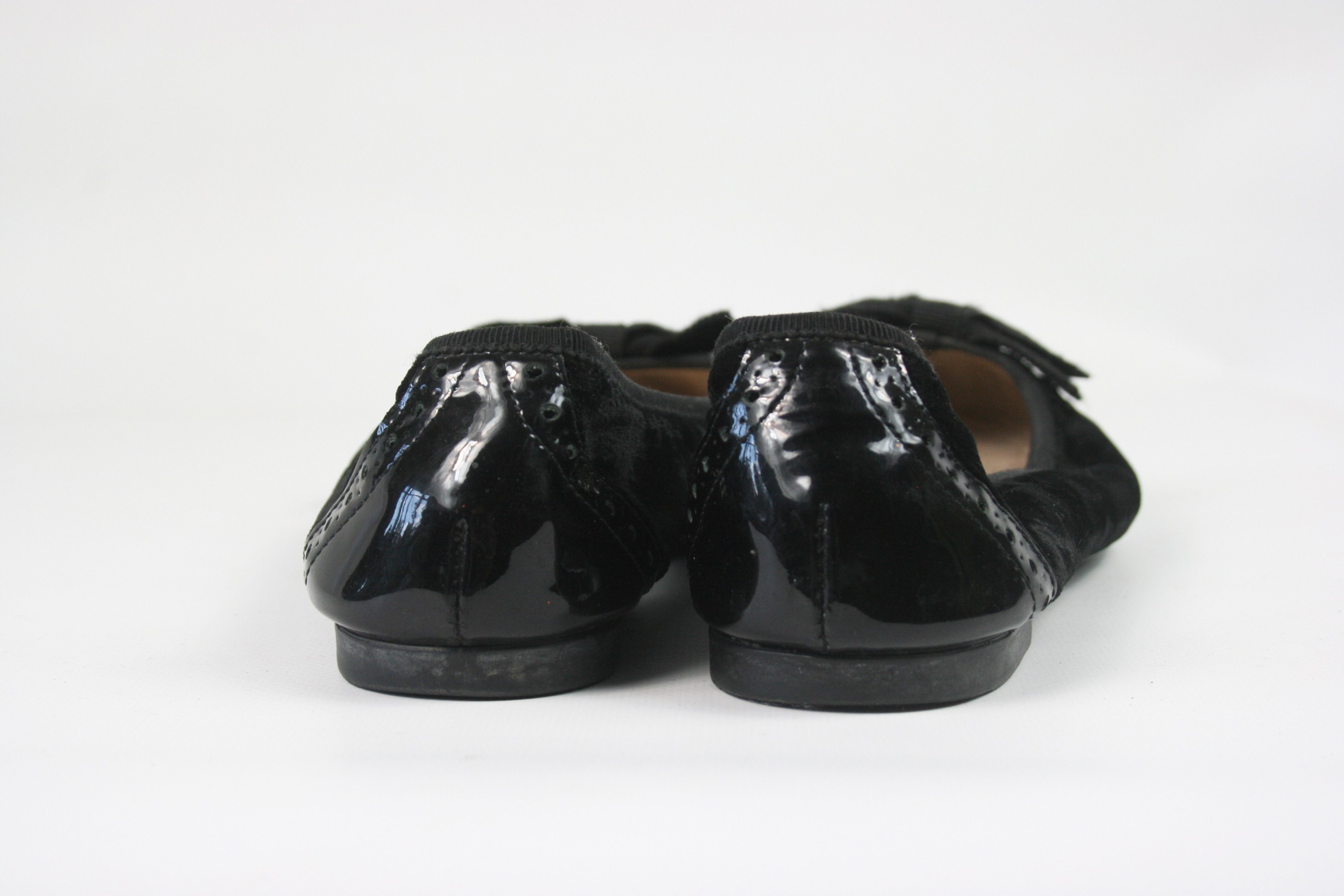 Salvatore Ferragamo 00S Velour Patent Leather Ballet Shoes Size US 7.5 / IT 37.5 - 5 Thumbnail