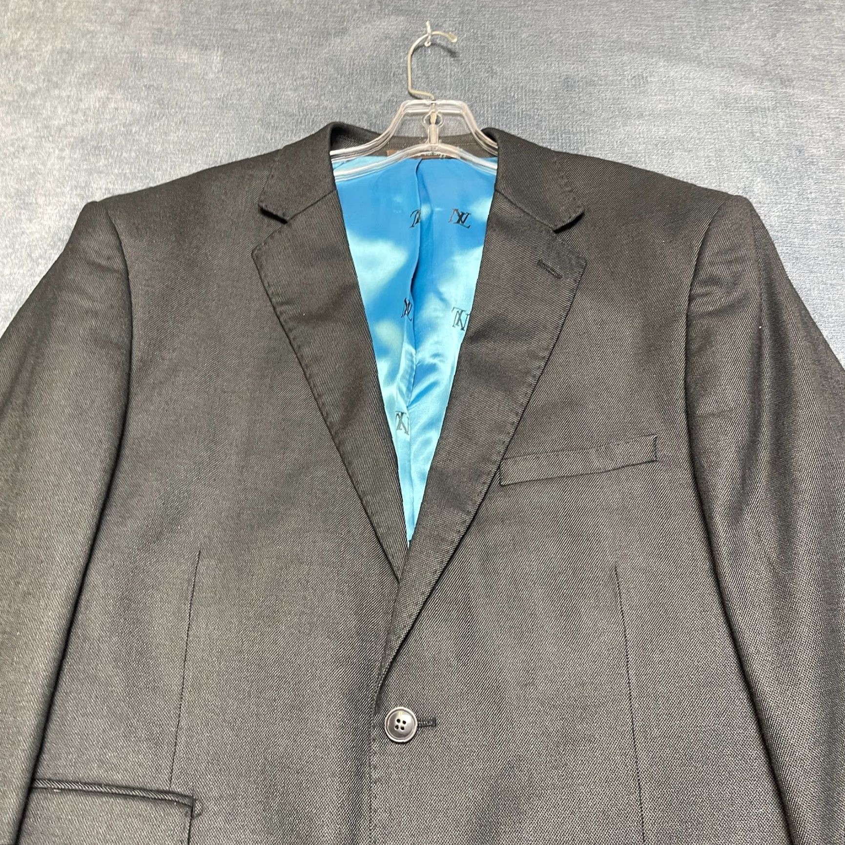 Vintage Luciano Natazzi Blazer Jacket Mens 44R Black Lined Single Breasted Modern Fit Blazer Jacket Mens 44 Black Modern Fit Size 44R - 4 Thumbnail
