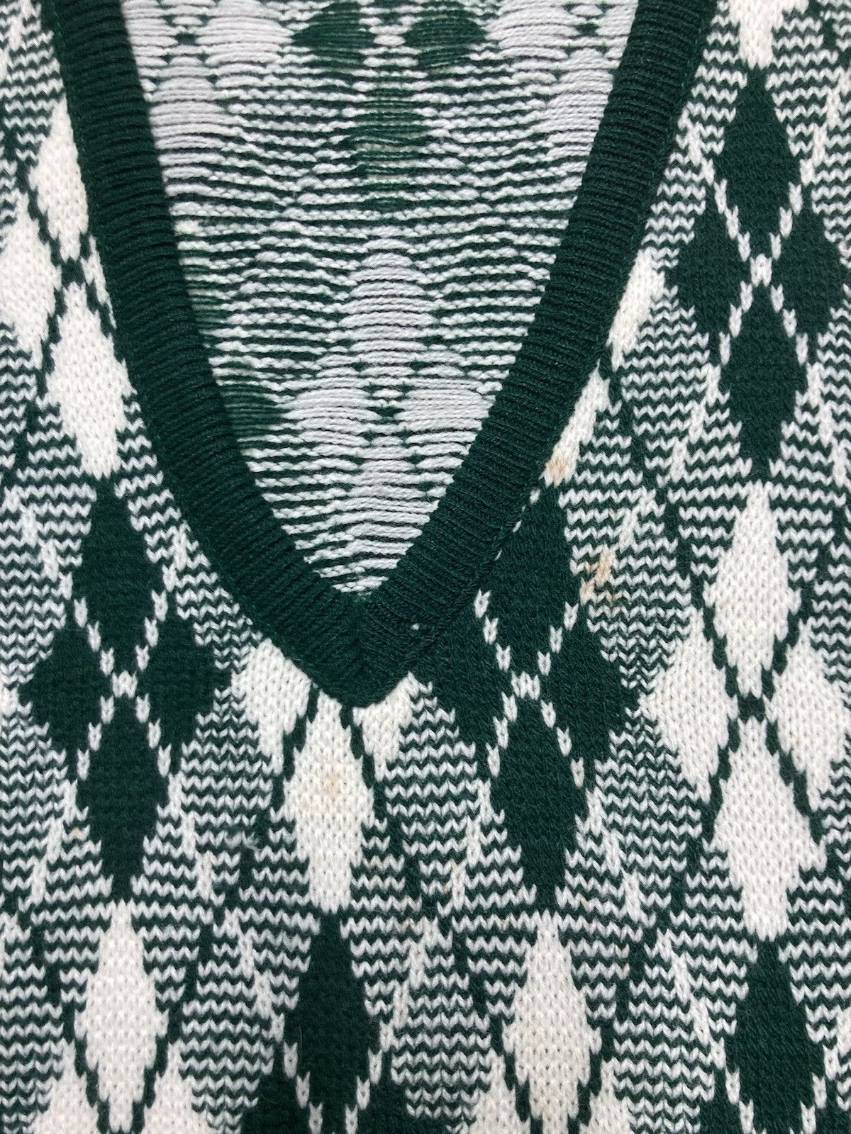 Vintage acrylic knit sweater Drummond argyle diamonds v neck medium Size US M / EU 48-50 / 2 - 3 Thumbnail
