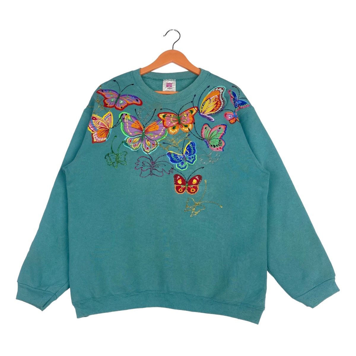 Hanes Butterfly Sweatshirt Crewneck Pullover Jumper Size US L / EU 52-54 / 3 - 1 Thumbnail