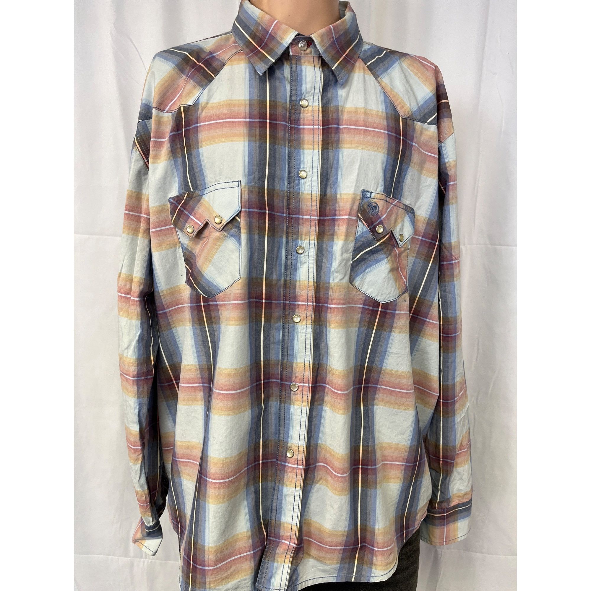 Wrangler Wrangler Men's Orange Wester Shirt/Pearl Snaps Size XXL SKU Size US XXL / EU 58 / 5 - 1 Thumbnail