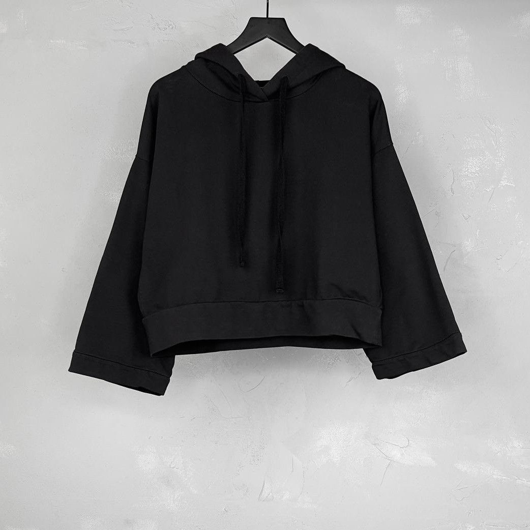 パーカー・フーディ Thom Krom FW25 Thom Krom Sweaters Black (MS187 11) Thom Krom | Black Hoodie with Destroyed Details - M-S-187