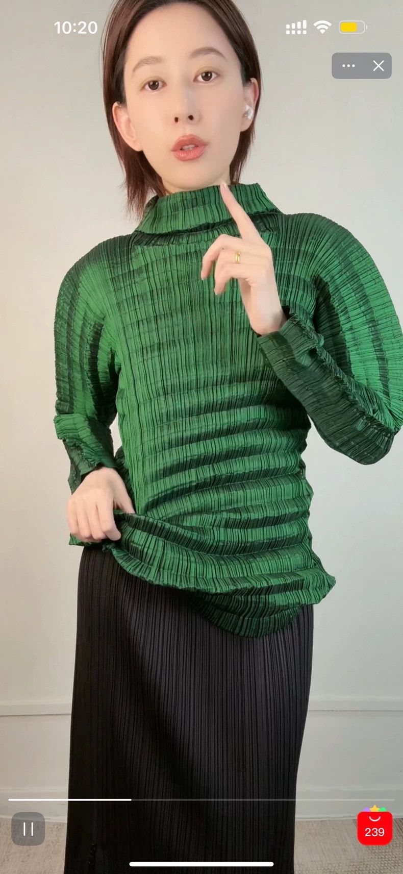 Issey Miyake Issey Miyake Green pleated long-sleeved shirt Size M / US 6-8 / IT 42-44 - 9 Thumbnail