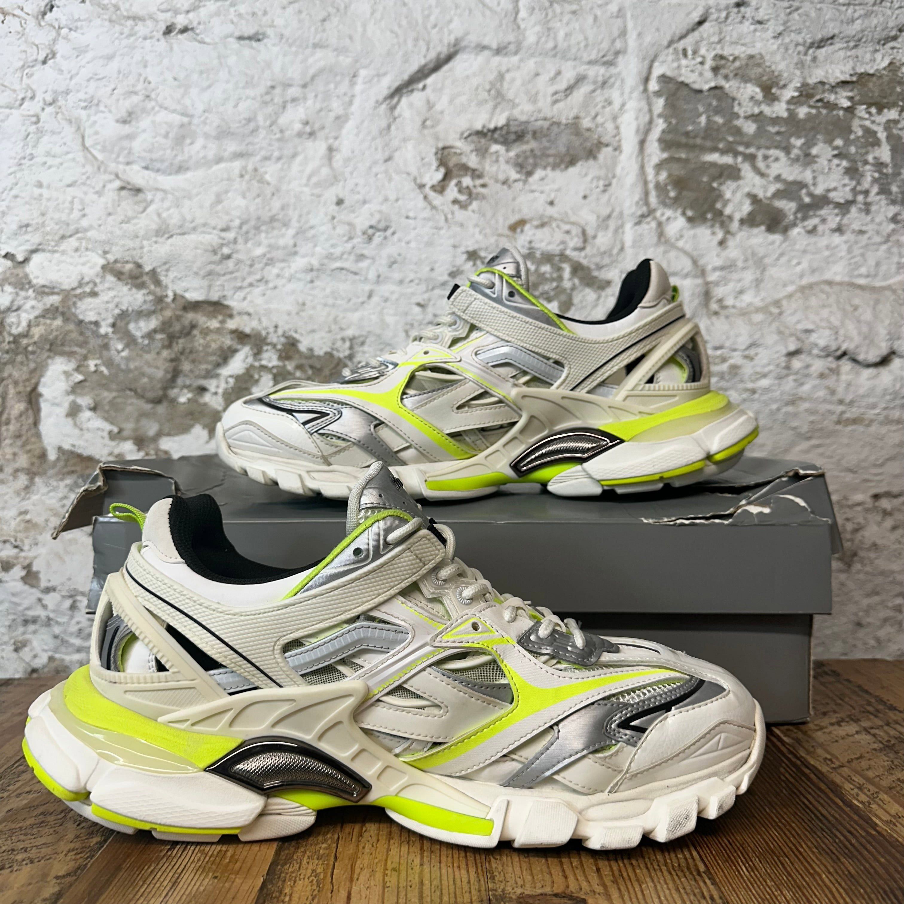 Balenciaga Balenciaga Track 2 White Cream Neon Sneaker Sz 11 (44) Size US 11 / EU 44 - 2 Thumbnail