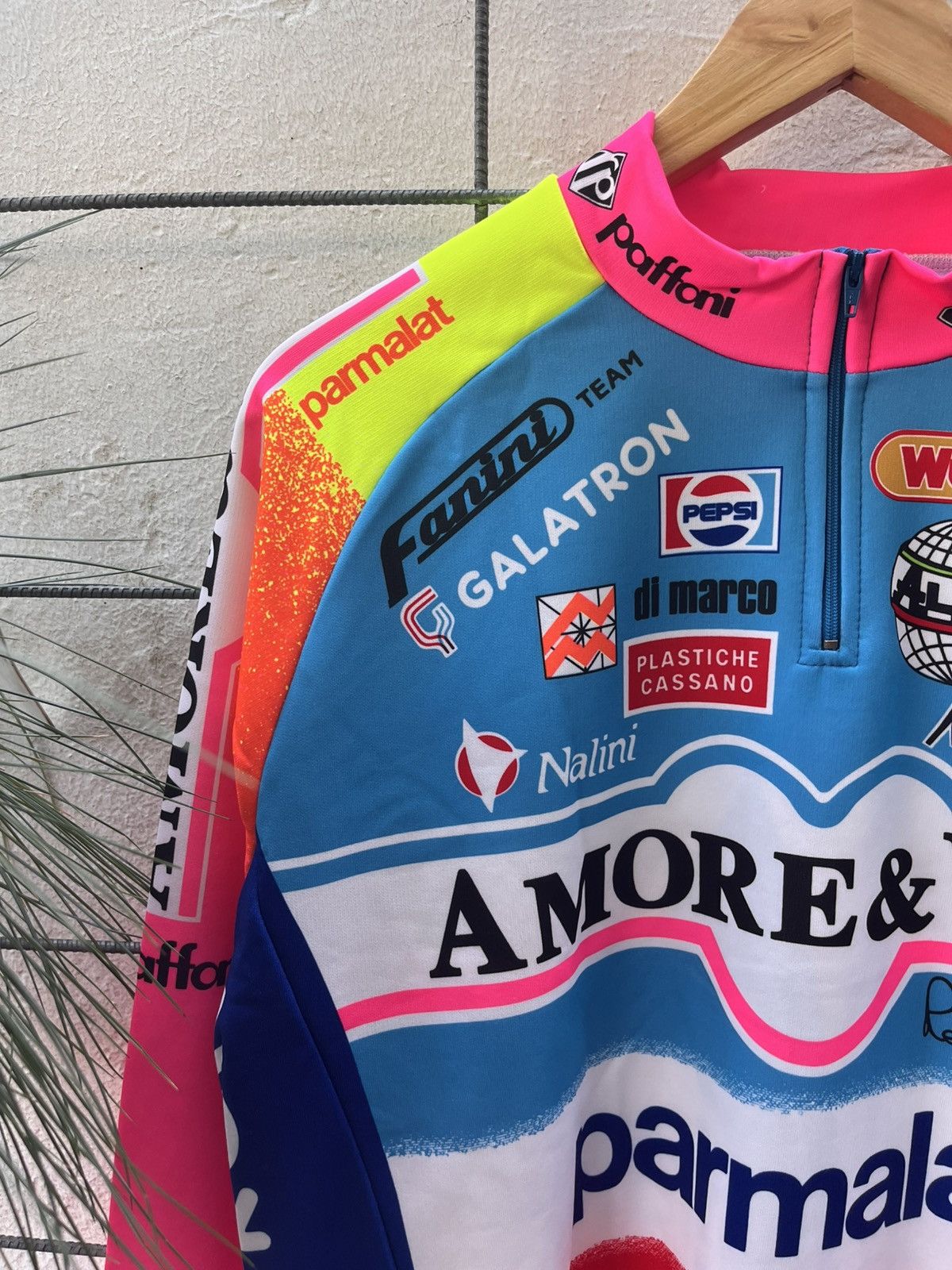 Vintage Nalini vintage cycling jersey Amore Vita Team Farini Size US XXL / EU 58 / 5 - 6 Thumbnail