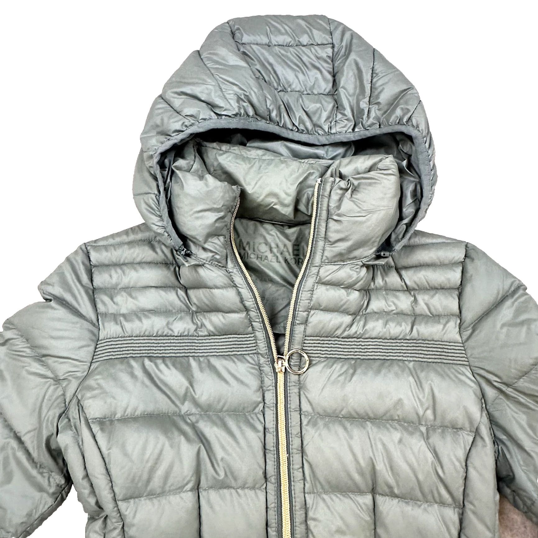 Michael Kors Michael Kors Jacket Womens Small Gray Packable Down Fill Hooded Puffer Coat Size S / US 4 / IT 40 - 3 Thumbnail