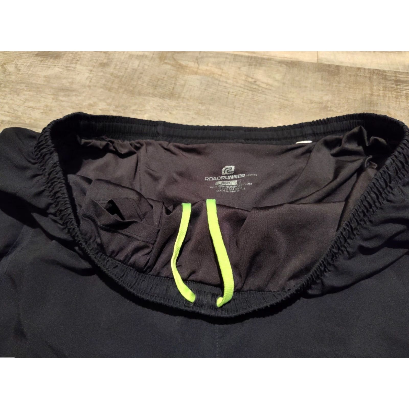 Vintage Road Runner Sports Mens Running Shorts Black Zip Pocket Drawstring Sz L Size US 33 - 5 Thumbnail