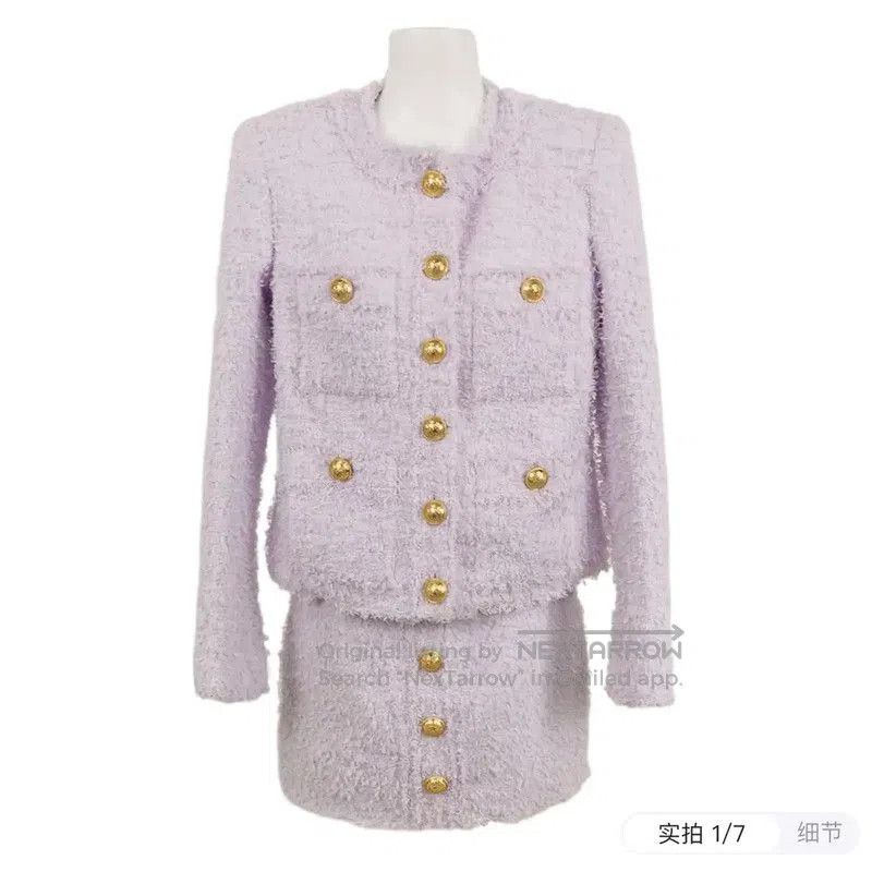 Balmain Balmain Wool Blend Purple Coat for Women . Size XS / US 0-2 / IT 36-38 - 1 Thumbnail