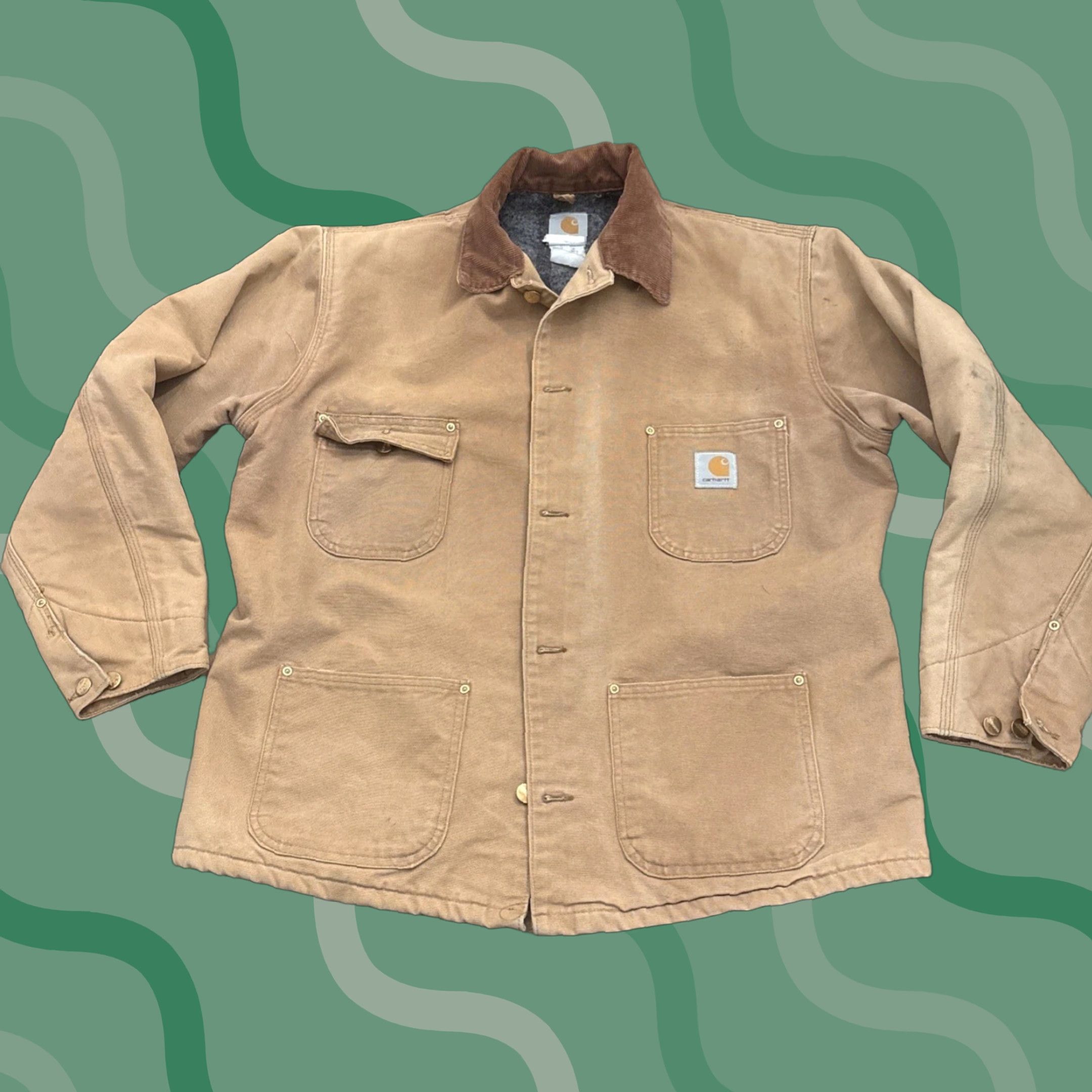 Carhartt VINTAGE Carhartt Distressed Michigan Chore Coat L Beige Coat Men Regular Size L Size US L / EU 52-54 / 3 - 1 Thumbnail